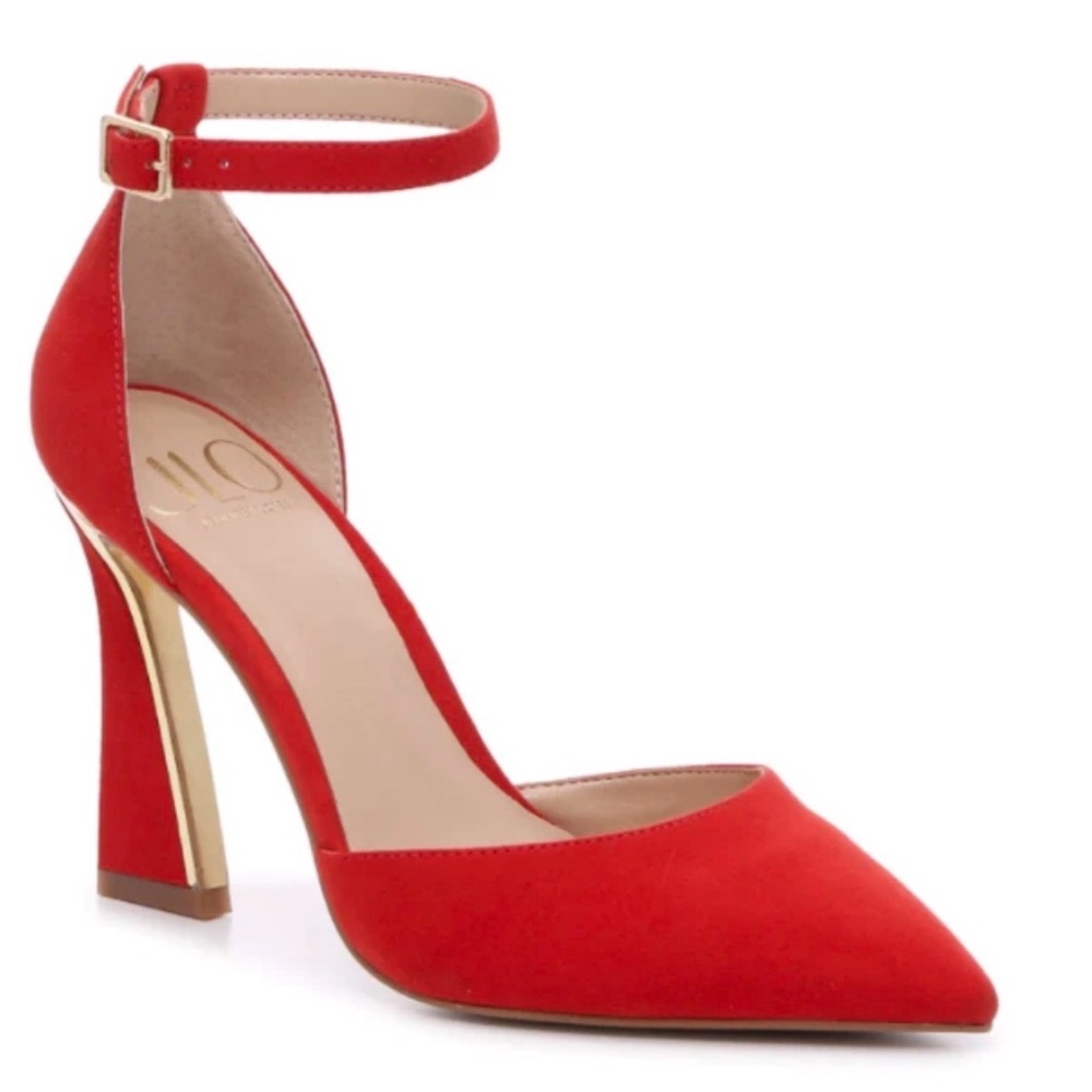 Jennifer Lopez (JLO) Red Gannon Red Pump SZ 8 NIB 3.5” heel approx